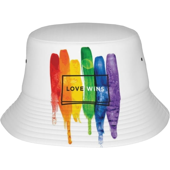 Cute LGBT Gay Pride Rainbow Bucket Hats for Women Men Fashion Sun Cap Packable Outdoor LGBT Fisherman Hat