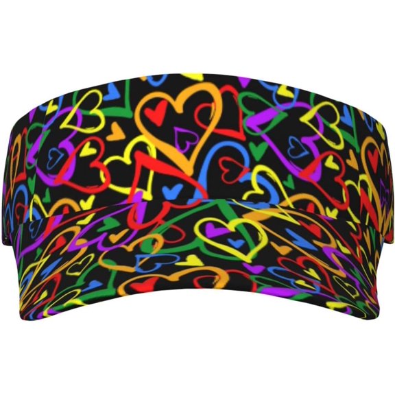 Cute LGBT Hats LGBT Gay Pride Sports Sun Visor Hats Adjustable Rainbow Visor Cap for Men Women