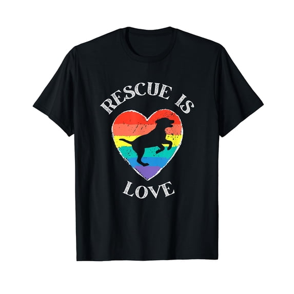 Cute LGBTQ Animal Rescue Dog Shelter Rescue Is Love T-Shirt