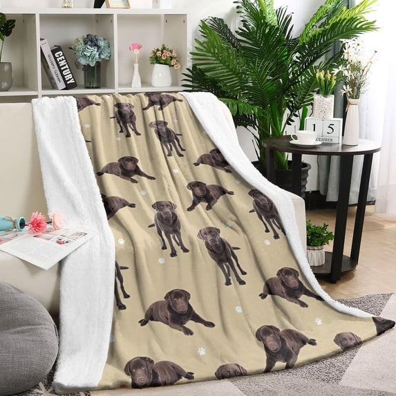 Cute Labrador Blanket,Comfortable Soft Lamb Wool Throw Blanket,All Season,Warm Lightweight Blankets for Sofa Bed Couch Living Room Chair,40"x50"