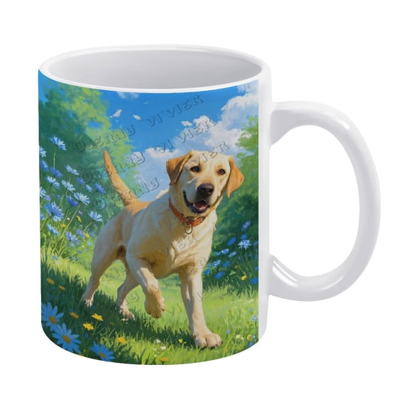 Cute Labrador Retriever Design Coffee Mug - 11 oz Tea Cup - Gift for Dog Moms and Dads