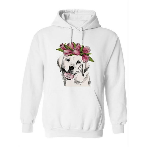 Cute Labrador With Tulip Crown Hoodie Women -Image by Shutterstock, Female 3X-Large