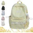 thumbnail image 1 of Cute Lace Backpack, Coquette Aesthetic Polka Dot Backpack | Kawaii Backpack for Women, Large Laptop Daypack Kawaii Supplie with Bow Accessories(Yellow), 1 of 7