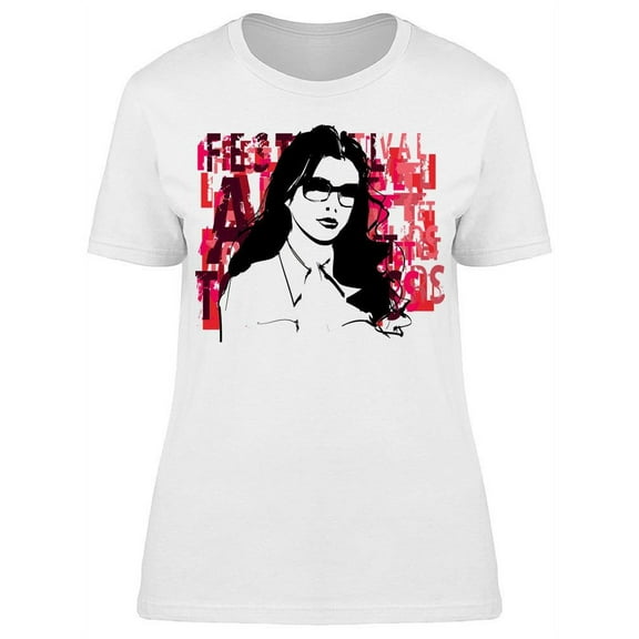 Cute Lady With Sunglasses T-Shirt Women -Image by Shutterstock, Female x-Large