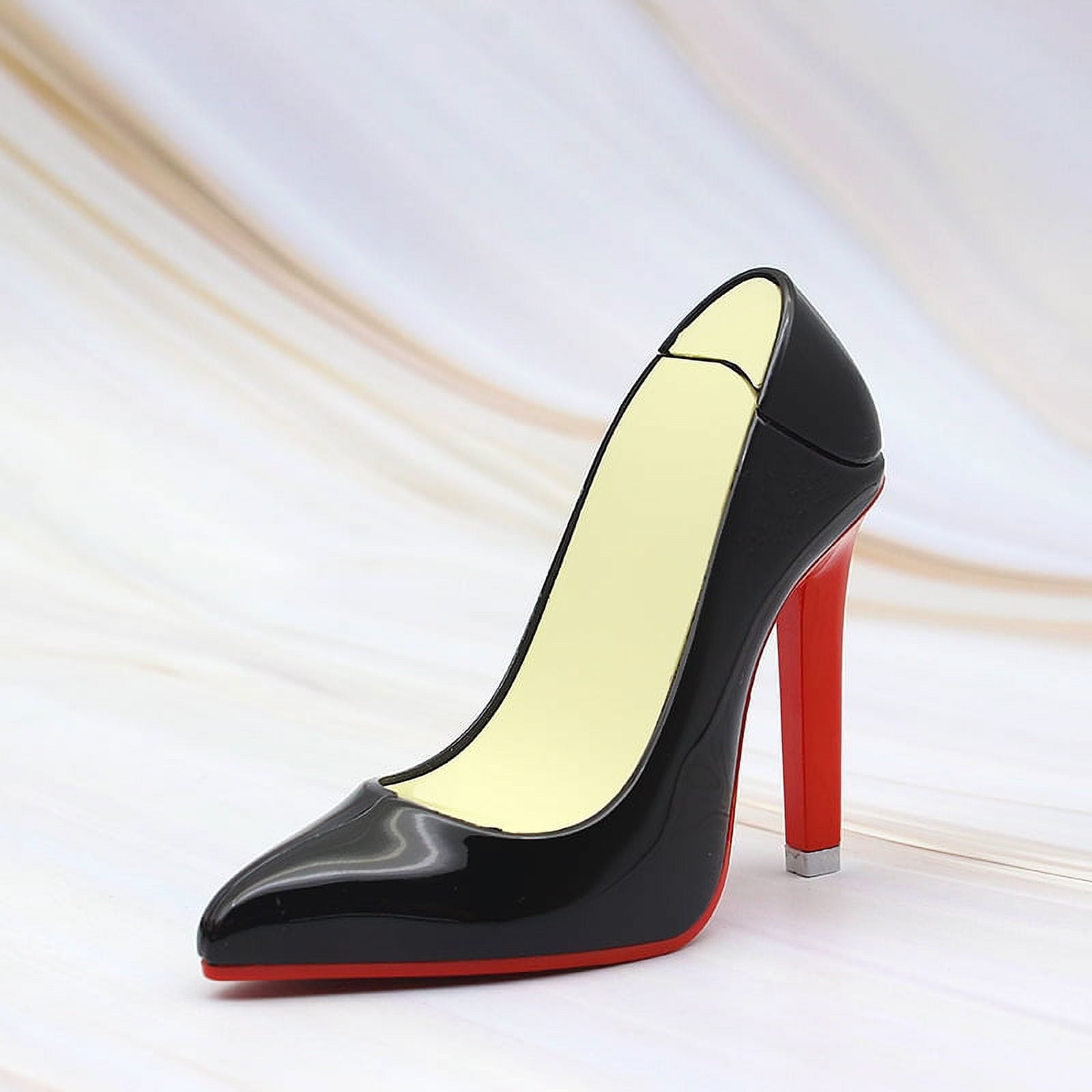 cigarette heels Cute Lady's High-heeled Shoes Lighter Creative Personality Butane Gas Women  Lighters for Cigarette Collection Decoration(Black)