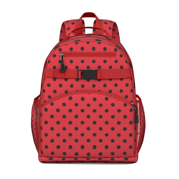 Cute Ladybird Cartoon Backpack - Waterproof Lightweight Book Bag with Adjustable Chest Strap & Side Pockets for Students & Commuters