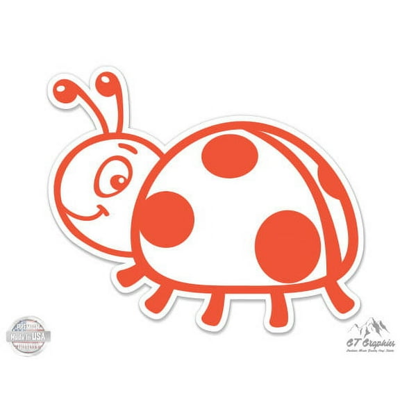 Cute Ladybug - 5" Vinyl Sticker - For Car Laptop I-Pad - Waterproof Decal