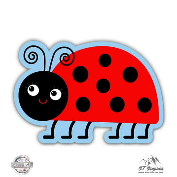 Cute Ladybug - 5" Vinyl Sticker - For Car Laptop I-Pad - Waterproof Decal