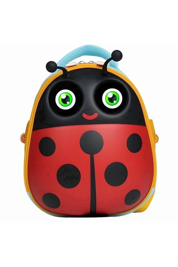 Cute Ladybug Cartoon Hard Shell School Bag, Waterproof Lightweight Smart LED Digital Display