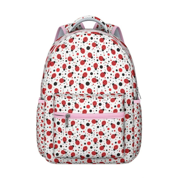 Cute Ladybug Design Backpack - Durable Waterproof School Bag for Women & Teens, Lightweight Laptop Backpack Perfect for College, Office & Everyday Use