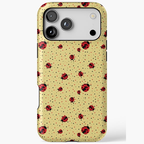 Cute Ladybug Pattern Lucky Red Beetle Insects Phone Case for iPhone 11 through 17 Pro Max
