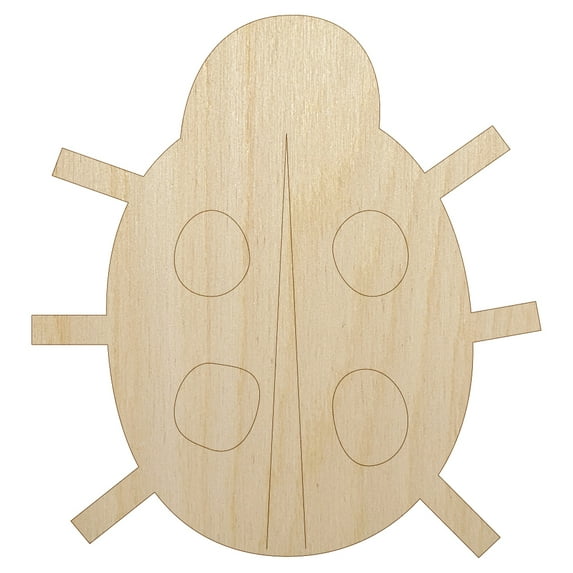 Cute Ladybug Wood Shape Unfinished Piece Cutout Craft DIY Projects - 6.25 Inch Size - 1/8 Inch Thick