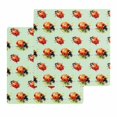 thumbnail image 1 of Cute Ladybugs Kitchen Dish Towels for Drying Dishes Set of 2, Spring Botanical Leaves Green Waffle Weave Microfiber Hand Tea Bathroom Towels Quick Dry & Absorbent Towel 12x12, 1 of 7
