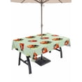 thumbnail image 1 of Cute Ladybugs Outdoor Tablecloth - 54x80 Inch Rectangle Dining Table Cover, Spring Botanical Leaves Green Waterproof Outdoor Table Cloth with Umbrella Hole & Zipper for Picnic/Patio/Party, 1 of 7