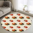 thumbnail image 1 of Cute Ladybugs Round Area Rug 4Ft Washable Circle Rugs for Bedroom Dining Room, Spring Botanical Leaves Beige Non-Slip Carpet Floor Mats Indoor Outdoor Carpet Runner Aesthetic Home Decor, 1 of 8