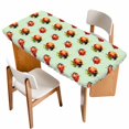 thumbnail image 1 of Cute Ladybugs Table Cloths for 5 Foot Rectangle Tables, Spring Botanical Leaves Green Patio Waterproof Elastic Fitted Tablecloths, Washable Rectangular Table Cover for Camping, 1 of 8