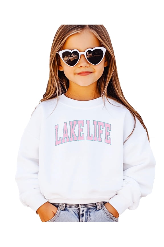 Cute Lake Life Sweatshirt for Women, Teens, and Girls Trendy Summer Pullover Sweater White Sweatshirt Youth XS