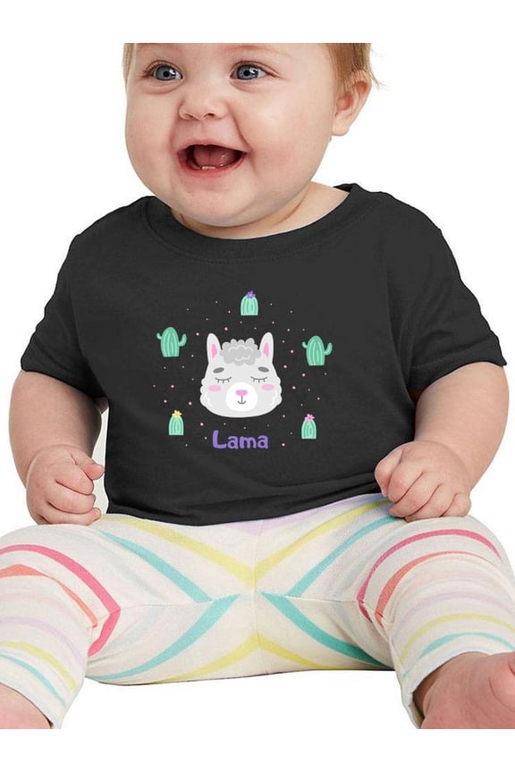 Cute Lama Smile Face T-Shirt Infant -Image by Shutterstock, 18 Months