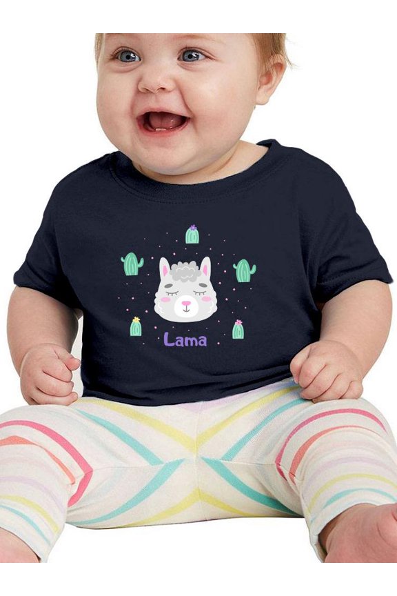 Cute Lama Smile Face T-Shirt Infant -Image by Shutterstock,  18 Months