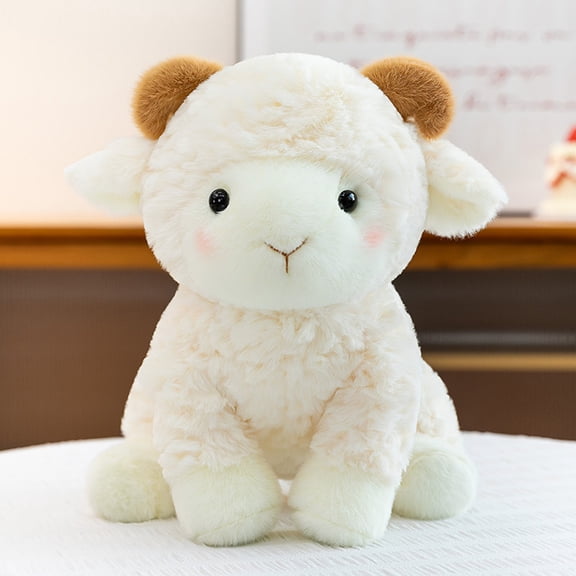 Cute Lamb Plush 13.8in Soft Sheep Stuffed Animal Doll, Easter Gift, Birthday Gift, Home Decor and Holiday Plush, White