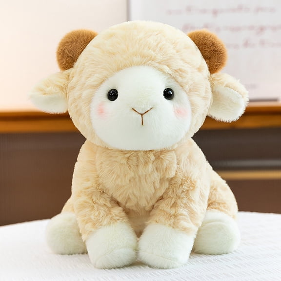 Cute Lamb Plush 13.8in Soft Stuffed Animal Doll, Easter Gift, Birthday Gift, Home Decor and Holiday Plush, Brown