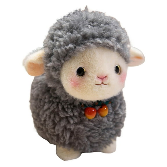 Cute Lamb Plush Toy Soft Fuzzy Stuffed Animal Sheep Doll, Small Fluffy Plushie for Indoor Play Companion, Easter Basket Stuffers Birthday Gift for All Ages