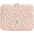 thumbnail image 1 of Cute Laptop Sleeve 13-15 Inch Laptop Accessories Aesthetic Quilted Computer Bag with Flower Puffy Printing for MacBook, 1 of 6