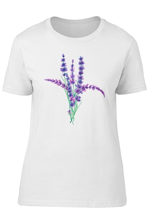 Cute Lavender Flower Branches T-Shirt Women -Image by Shutterstock, Female Small