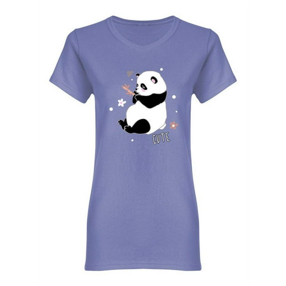 Cute Lazy Panda Design Shaped T-Shirt Women -Image by Shutterstock, Female x-Large