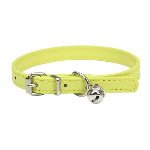 Cute Leather Cat Collar with Bell – Reflective & Adjustable Kitten Collar with Safety Breakaway Strap – Fashionable Pet Collar for Small & Large Cats, Boy & Girl Kittens, and Puppies