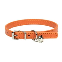 Cute Leather Cat Collar with Bell – Reflective & Adjustable Kitten Collar with Safety Breakaway Strap – Fashionable Pet Collar for Small & Large Cats, Boy & Girl Kittens, and Puppies
