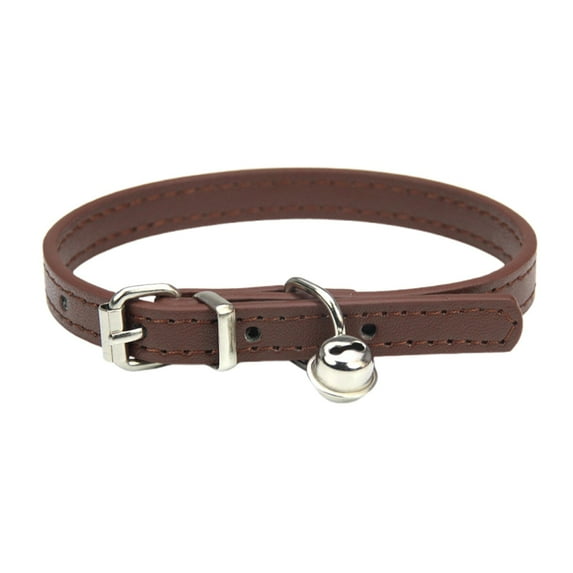 Cute Leather Cat Collar with Bell – Reflective & Adjustable Kitten Collar with Safety Breakaway Strap – Fashionable Pet Collar for Small & Large Cats, Boy & Girl Kittens, and Puppies