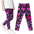 thumbnail image 1 of Cute Leggings Girls Funny Print Casual Stretch Cozy Cotton Long Pants Fashion Slimming Sweet Toddler Outfits, Hot Pink, 5 Years, 1 of 4