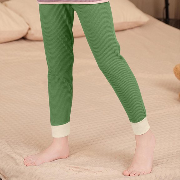 Cute Leggings for Girls Ankle Length Footless Tights Pull on Bottoms Uniform Pants Winter Warm Kids Clothes New Girls Athletic Leggings Green 8 Years