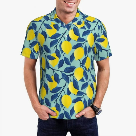 Cute Lemon Casual Polo Shirts Funny Citrus Fruit T-Shirts Short-Sleeved Design Shirt Daily