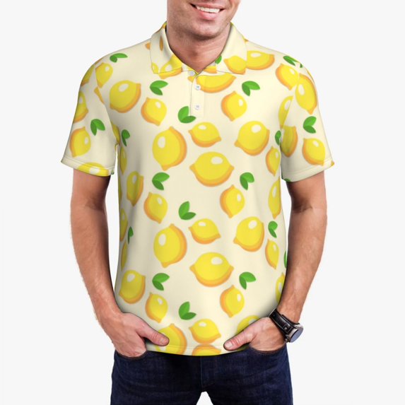 Cute Lemon Casual Polo Shirts Funny Citrus Fruit T-Shirts Short-Sleeved Design Shirt Daily