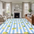 thumbnail image 1 of Cute Lemon Floral Area Rugs 6'x9', Washable Small Throw Rugs for Kitchen Dining room, Farmhouse Blue White Striped Indoor Outdoor Rug Non-Slip Low Pile Carpet Runner Reversible Floor Mats, 1 of 8