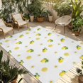 thumbnail image 1 of Cute Lemon Floral Outdoor Rug for Patio/Deck/Porch, Non-Slip Large Area Rug 5 x 8 Ft, Farmhouse Summer Fruits Indoor Outdoor Rugs Washable Area Rugs, Reversible Camping Rug Carpet Runner, 1 of 8