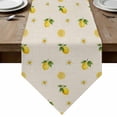 Cute Lemon Floral Table Runner Linen Burlap Table Runner 48 Inches Long ...