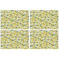 thumbnail image 1 of Cute Lemon and Flowers Table Placemats Set of 4, Durable Flax Linen Heat Resistant and Wrinkle Free, Machine Washable Design for Fruit Themed Summer Kitchens, 1 of 6