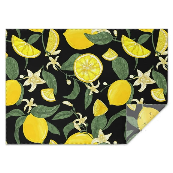 Cute Lemon Fruits Table Cloth,Wrinkle Resistant Table Cover with Polyester,Waterproof Reusable Table Cloths for Kitchen Picnic Party (Rectangle,60x84inch)