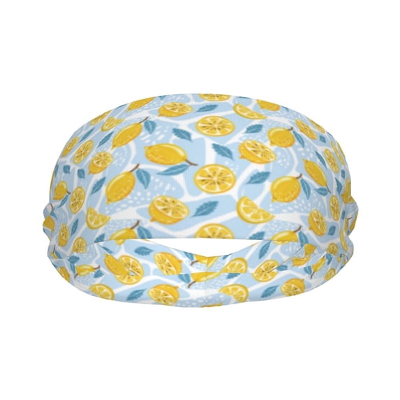 Cute Lemon Ice Blue Headbands for Women/Men, Elastic Wide Soft Sweat Head Band Sports Hair Bands for Hair, Moisture Wicking Workout Head bands for Running, Gym,Yoga