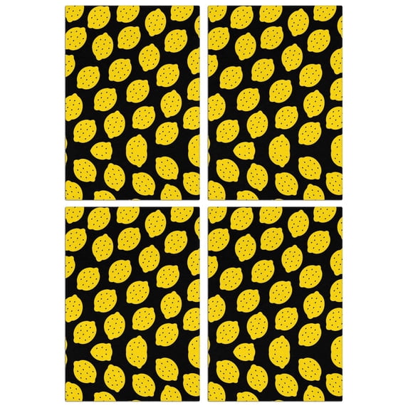Cute Lemon Kitchen Towels Set of 4, Fruit Themed 18x26 Absorbent Dish Towels, Soft Cotton Tea Towels for Summer Kitchen and Dining Decor