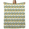 thumbnail image 1 of Cute Lemon Print Flannel Blankets Soft Throw Blanket Winter Travel Office Outdoor Bedspread, 1 of 6