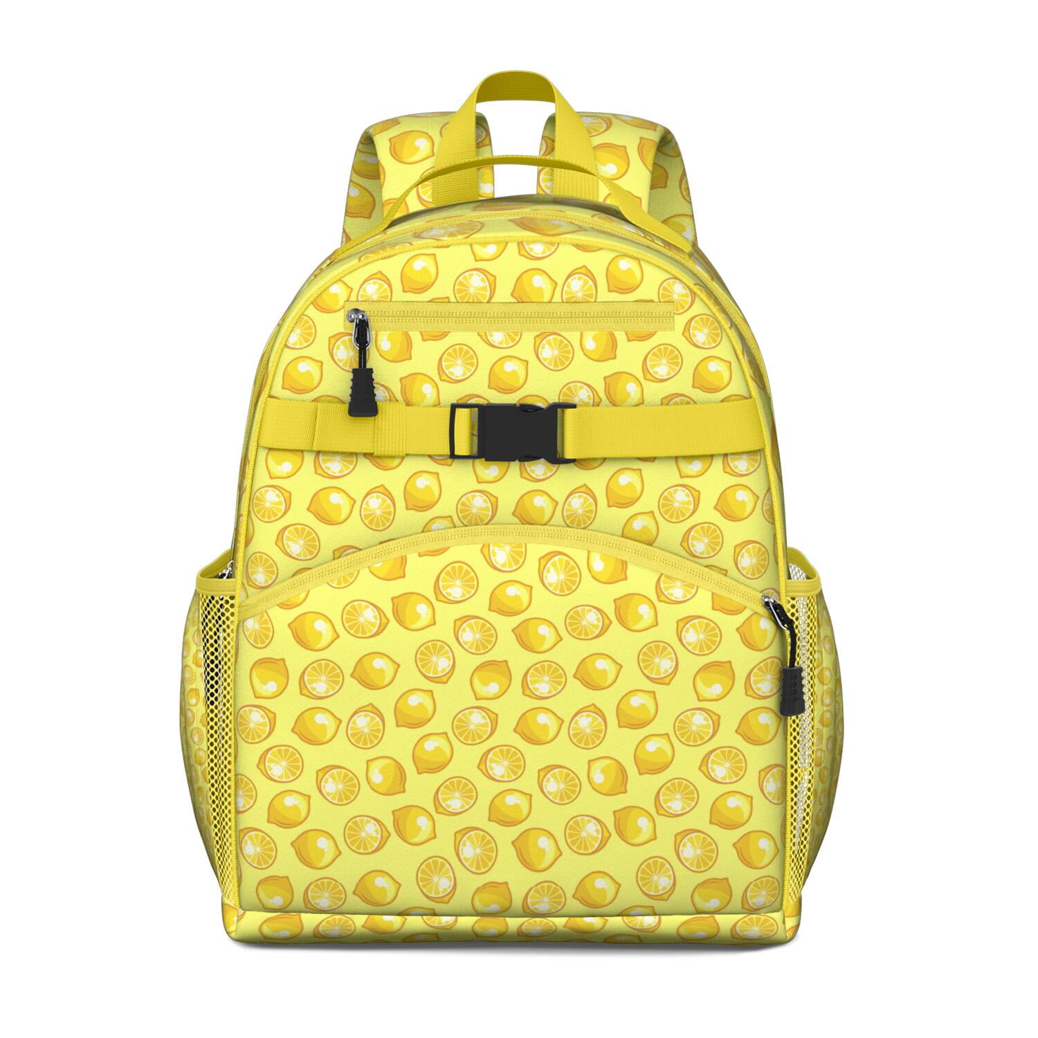 Cute Lemon Retro Print Backpack - Ergonomic School Bag with 