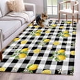 thumbnail image 1 of Cute Lemon Summer Area Rugs 2.7'x5', Washable Small Throw Rugs for Kitchen Bedroom, Farmhouse Floral Black Buffalo Plaid Indoor Outdoor Rug Non-Slip Low Pile Carpet Runner Reversible Floor Mats, 1 of 8