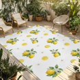 thumbnail image 1 of Cute Lemon Summer Outdoor Rug for Patio/Deck/Porch, Non-Slip Large Area Rug 5 x 8 Ft, Farmhouse Floral Botanical Leaves Indoor Outdoor Rugs Washable Area Rugs, Reversible Camping Rug Carpet Runner, 1 of 8