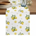 thumbnail image 1 of Cute Lemon Summer Table Runner 70 Inches, Farmhouse Floral Botanical Leaves Bed Runner Dresser Scarves Tabletop for Indoor Outdoor Parties/Ceremony/Banquet, 13" x 70", 1 of 9