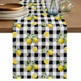 thumbnail image 1 of Cute Lemon Summer Table Runner 90 Inches, Farmhouse Floral Black Buffalo Plaid Bed Runner Dresser Scarves Tabletop for Indoor Outdoor Parties/Ceremony/Banquet, 13" x 90", 1 of 9