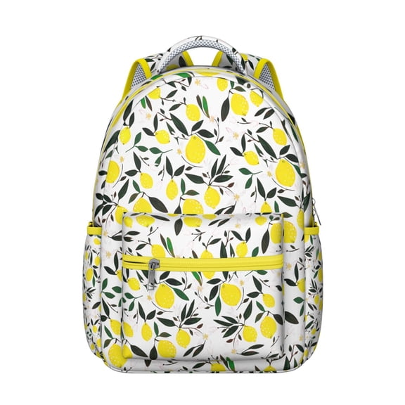 Cute Lemon Themed Waterproof Backpack - Modern & Stylish School Bag for College Students, Ergonomic Design with Spinal Support, Padded Straps